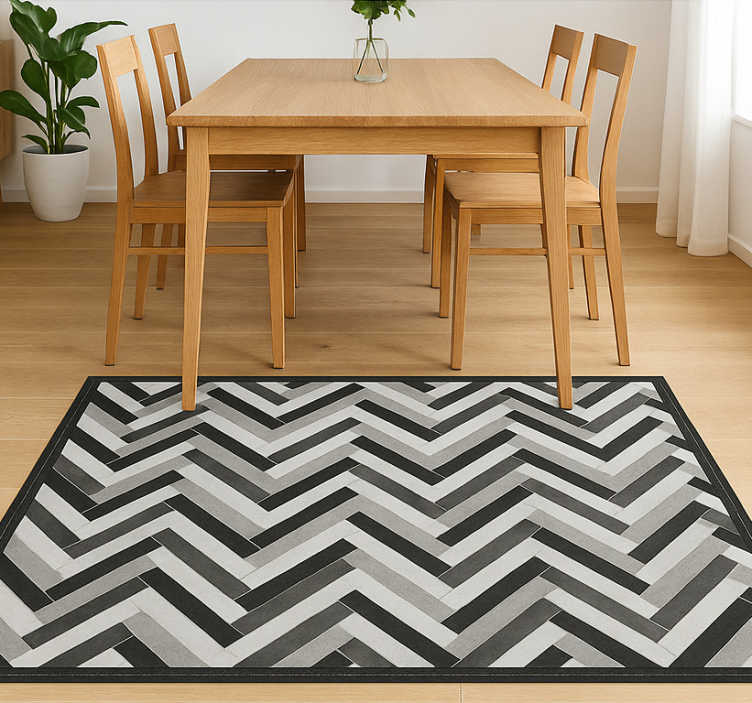 Alfombra vinilo comedor estilo parquet monocromático - TenVinilo