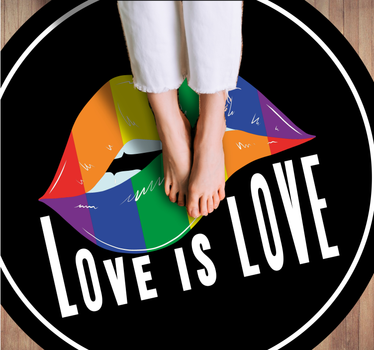 Alfombra vinílica dormitorio Concepto de labios del día del orgul - TenVinilo