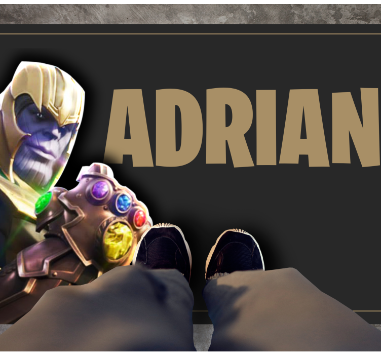 Alfombra vinílica dormitorio Máscara de oro de videojuego - TenVinilo