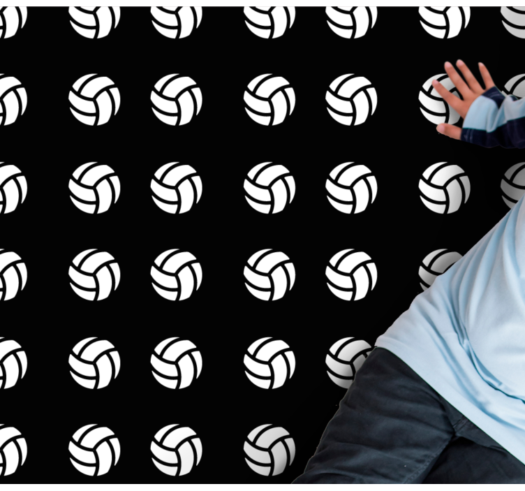 Alfombra vinílica dormitorio Voleibol blanco y negro - TenVinilo