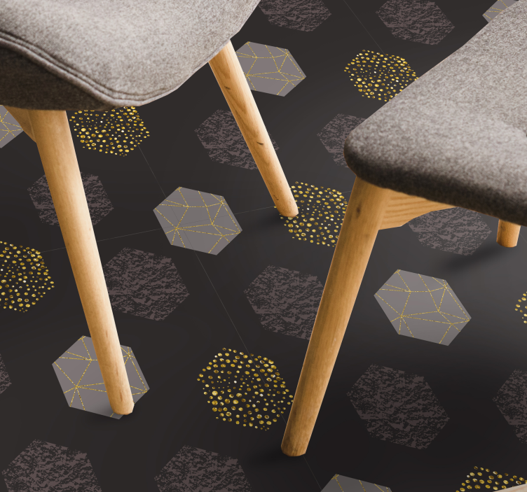 Alfombra vinílica geométrica hexágonos pantone - TenVinilo