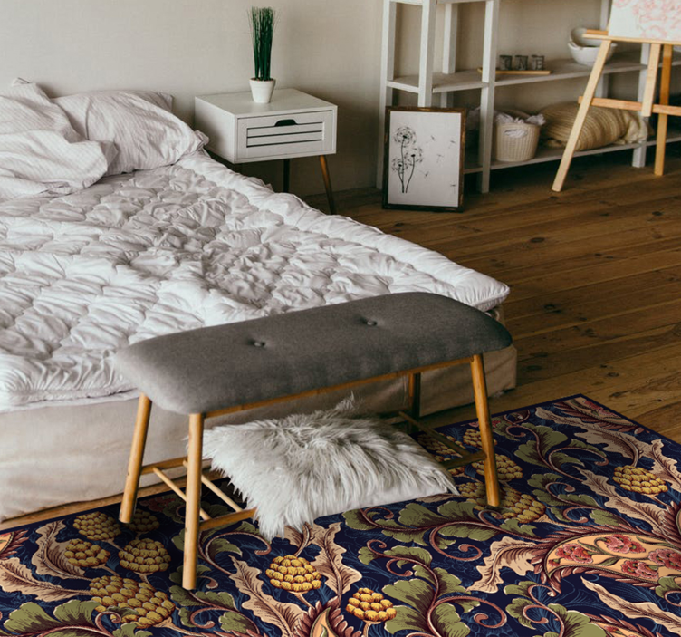 Alfombra de vinilo para habitación floral paisley - TenVinilo
