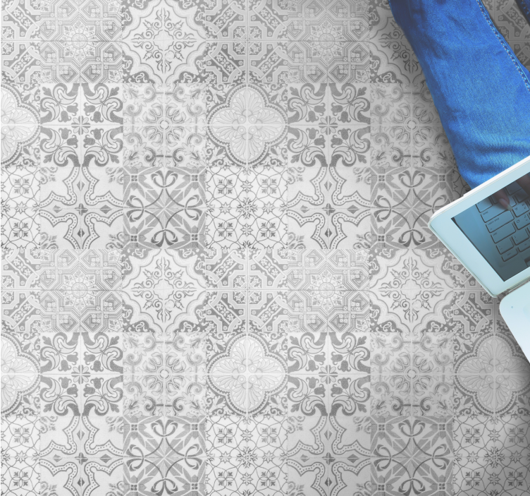 Alfombra vinilo salón mosaico efecto piedra - TenVinilo