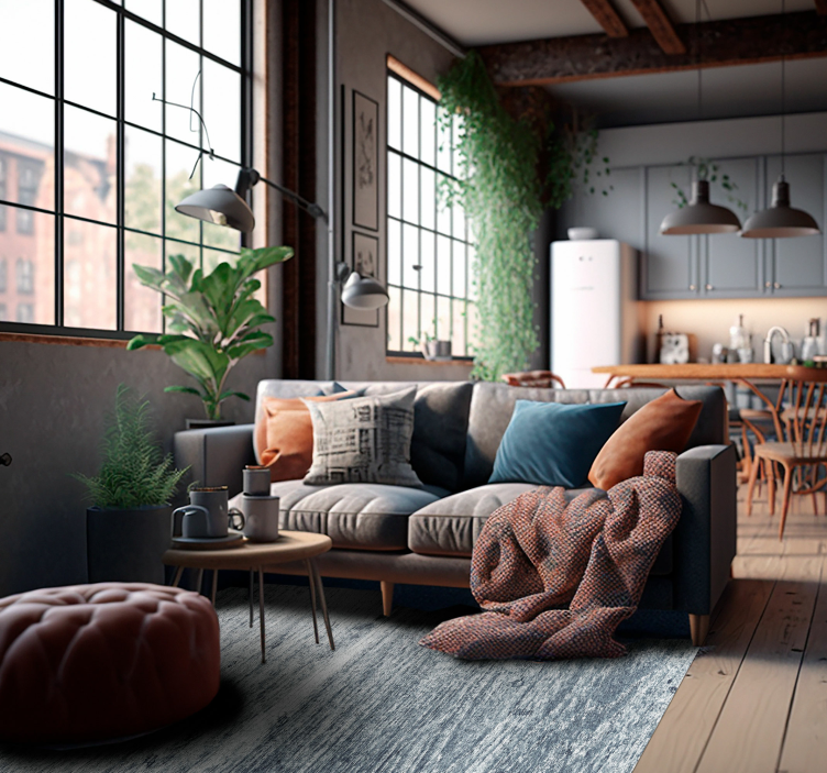 Alfombra vinílica imitación piedra efecto cemento a rayas - TenVinilo