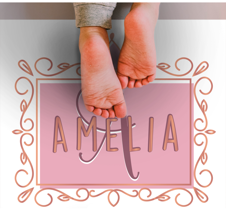 Alfombra vinílica infantil Princesa coronada dorada y rosa - TenVinilo