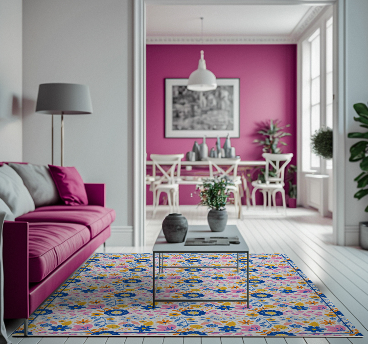 Alfombra vinílica naturaleza primavera floral - TenVinilo