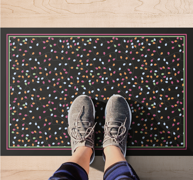 Alfombra vinílica navidad Feliz luces navidad-decoración - TenVinilo