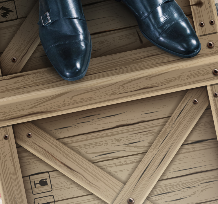 Alfombra vinílica textura caja madera - TenVinilo