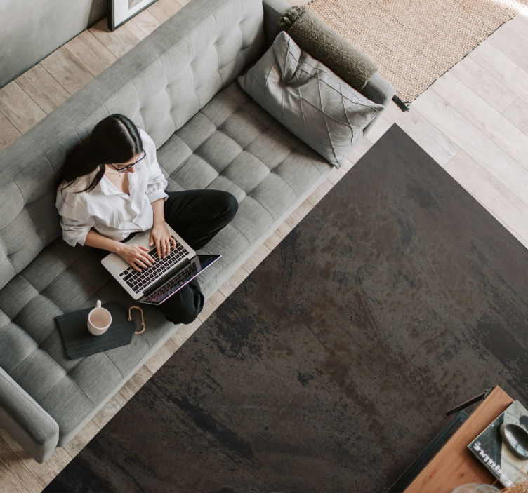 Alfombra vinilo salón hierro oxidado gris - TenVinilo