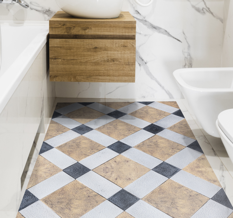 Alfombra vinílica vintage patrón mármol - TenVinilo