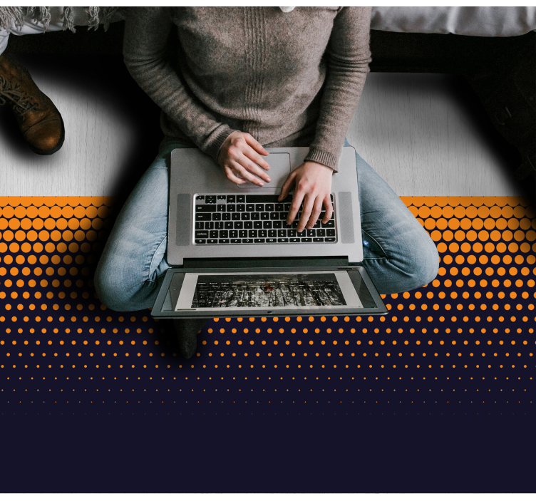 Alfombras vinílicas modernas Degradado de color azul y amarillo - TenVinilo