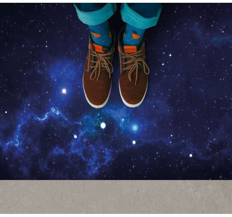 Alfombras vinílicas modernas Estrellas brillantes con lugar azul - TenVinilo