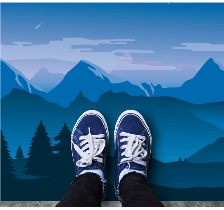 Alfombras vinílicas modernas Ilustración de bosque de pintura cer - TenVinilo