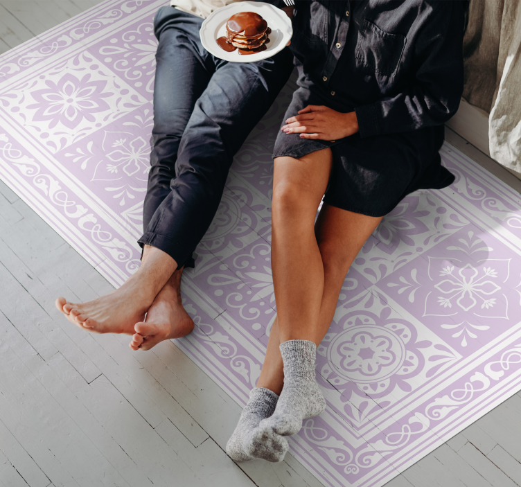 Alfombra hidráulica vinílica color malva - TenVinilo