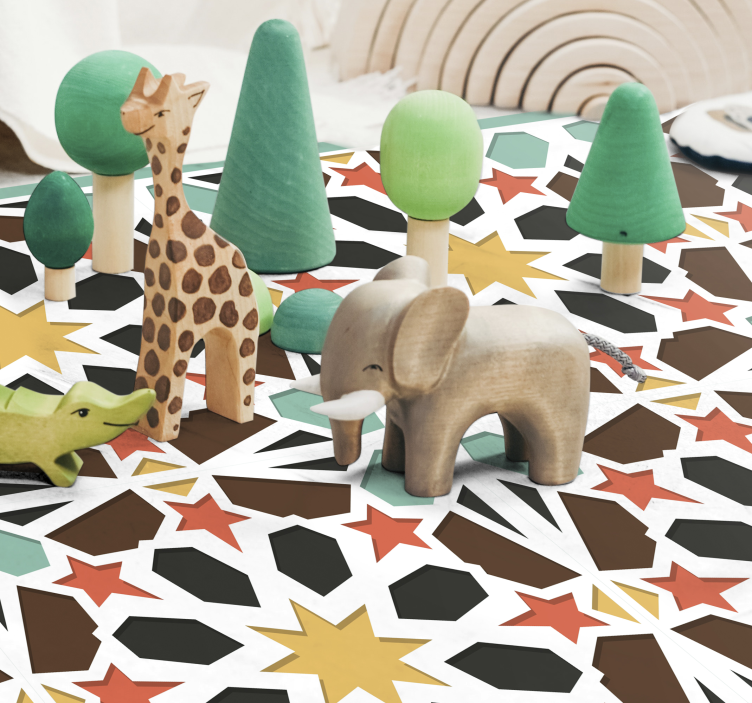 Alfombras de vinilo de azulejos Rectangular colorido - TenVinilo