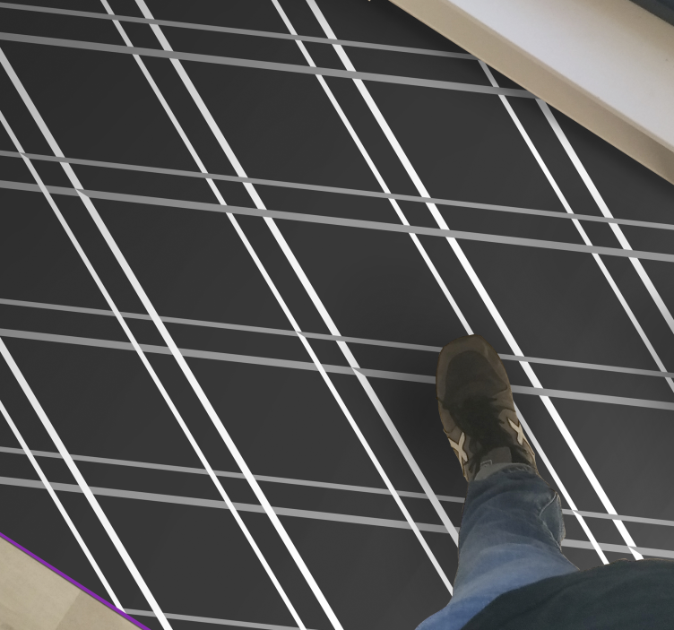 Alfombra de vinilo geométrica Patrón de diamante negro - TenVinilo