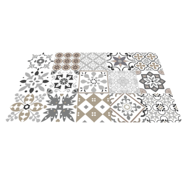 Alfombra vinílica cocina mosaico gris - TenVinilo