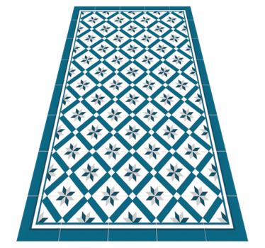 Alfombra vinílica cocina azul hidráulico - TenVinilo