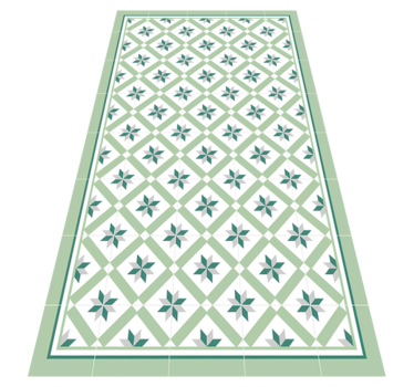Alfombra vinílica cocina verde hidráulico - TenVinilo