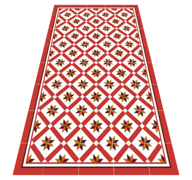 Alfombra vinílica cocina rojo hidráulico - TenVinilo