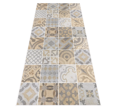 Alfombra vinílica cocina cemento arancioni - TenVinilo