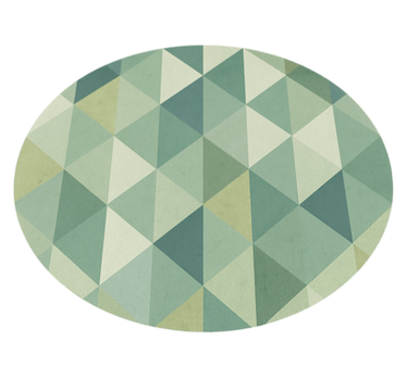 Alfombra vinílica verde diseño de triángulos geométricos - TenVinilo