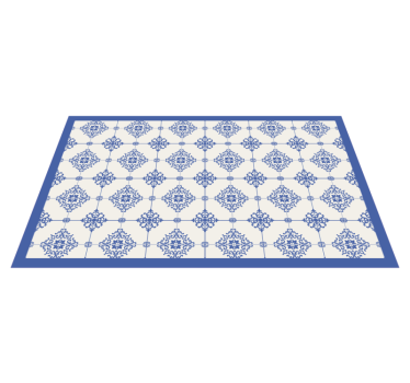 Aflombra vinilica azul azulejos marroquíes beige - TenVinilo
