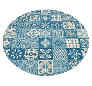 Aflombra vinilica azul mosaicos circulares - TenVinilo