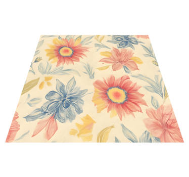 Alfombra vinílica cocina explosión floral - TenVinilo