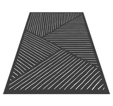 Alfombra vinílica cocina líneas onduladas blancas - TenVinilo