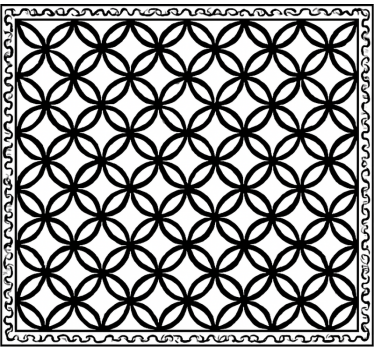 Alfombra vinílica cocina blanco y negro adornado - TenVinilo