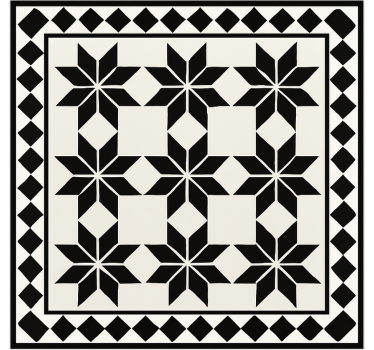 Alfombra vinílica cocina mosaico estrella monocromático - TenVinilo