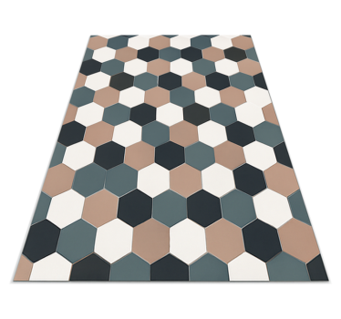Alfombra vinílica cocina baldosas hexagonales modernas - TenVinilo