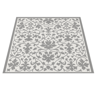 Alfombra vinílica cocina arabesco gris elegante - TenVinilo