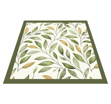 Alfombra vinílica cocina sendero de hojas acuareladas - TenVinilo