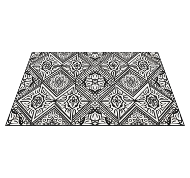 Alfombra vinílica cocina contraste audaz caleidoscópico - TenVinilo