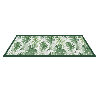 Alfombra vinílica cocina hojas tropicales acuareladas - TenVinilo