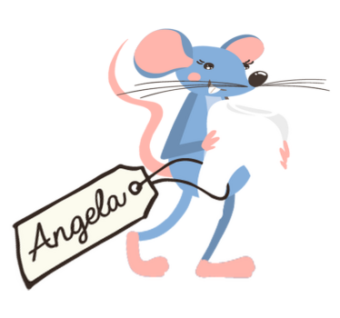 Aflombra vinílica animales ratón azul con nombre - TenVinilo
