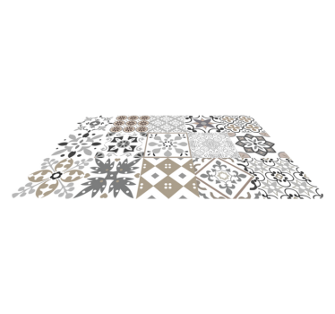 Alfombra vinílica cocina mosaico de azulejos geométricos - TenVinilo