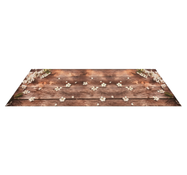 Alfombra vinílica cocina madera floral - TenVinilo