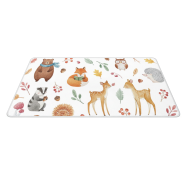 Alfombra vinílica cocina acuarela de bosque caprichoso - TenVinilo