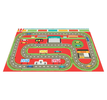 Alfombra vinílica carretera pista de carreras colorida - TenVinilo
