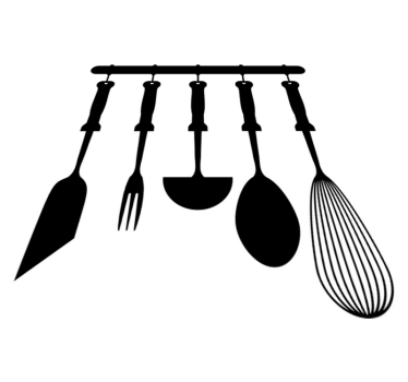 Alfombra vinílica cocina utensilios colgantes - TenVinilo
