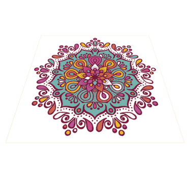 Alfombra vinílica cocina mandala de azulejos coloridos - TenVinilo