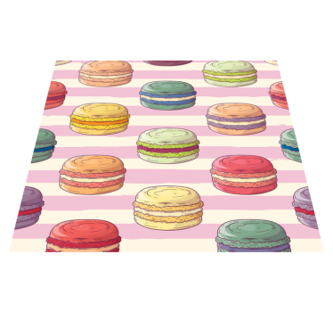 Alfombra vinílica cocina macarons retro - TenVinilo