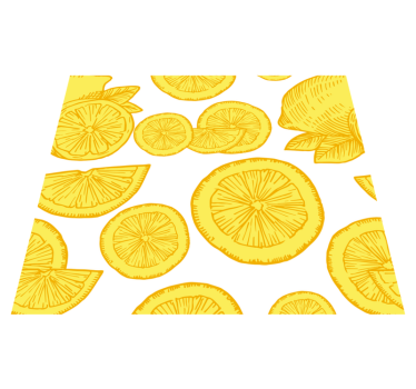 Alfombra vinílica cocina dibujo de naranja y limón - TenVinilo
