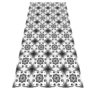 Alfombra vinílica cocina azulejo negro vintage - TenVinilo