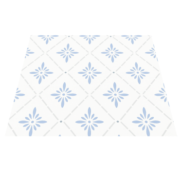 Alfombra vinílica cocina azulejos rombo azul - TenVinilo