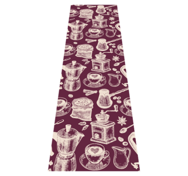 Alfombra vinílica cocina diseño de café - TenVinilo