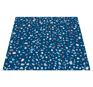 Alfombra vinílica cocina terrazo azul oscuro - TenVinilo
